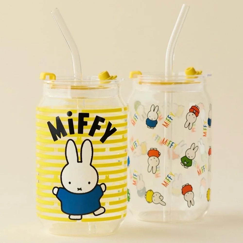Miffy Drinking Glass Set with Glass Straw | 16oz